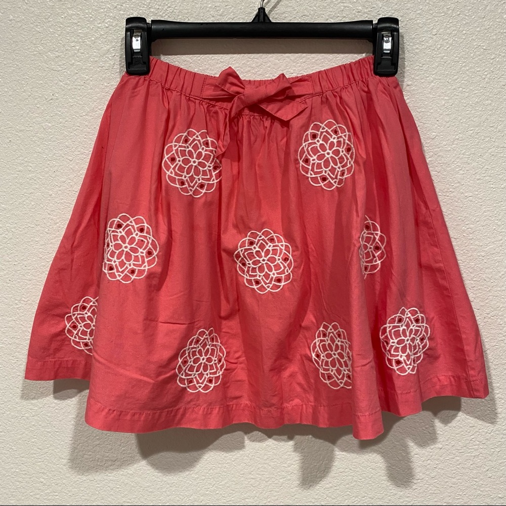Kids Children's Place Girls Pink Coral Floral Embroidered Flower Skirt Size 14